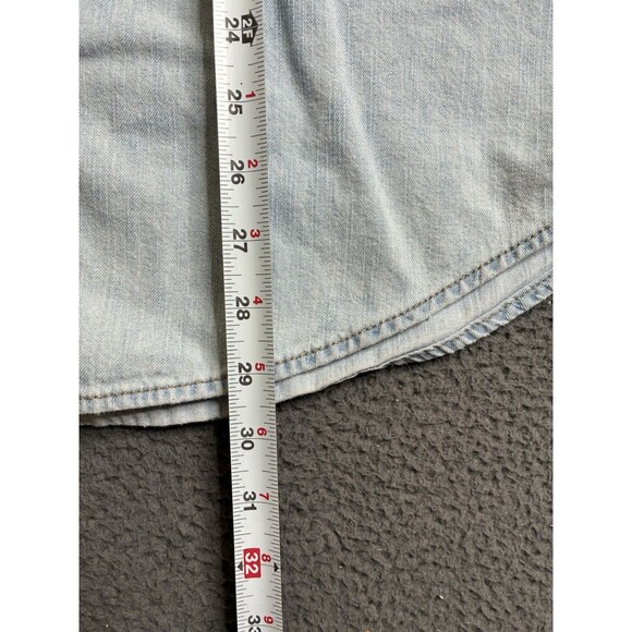 Vintage Levis Denim Shirt Metal Button Up Mens XL Pockets Red Tab Shacket - Picture 8 of 14